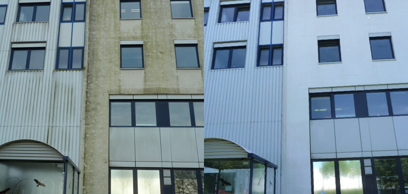 Koch Fassadenreinigung vorher/nachher Vergleich